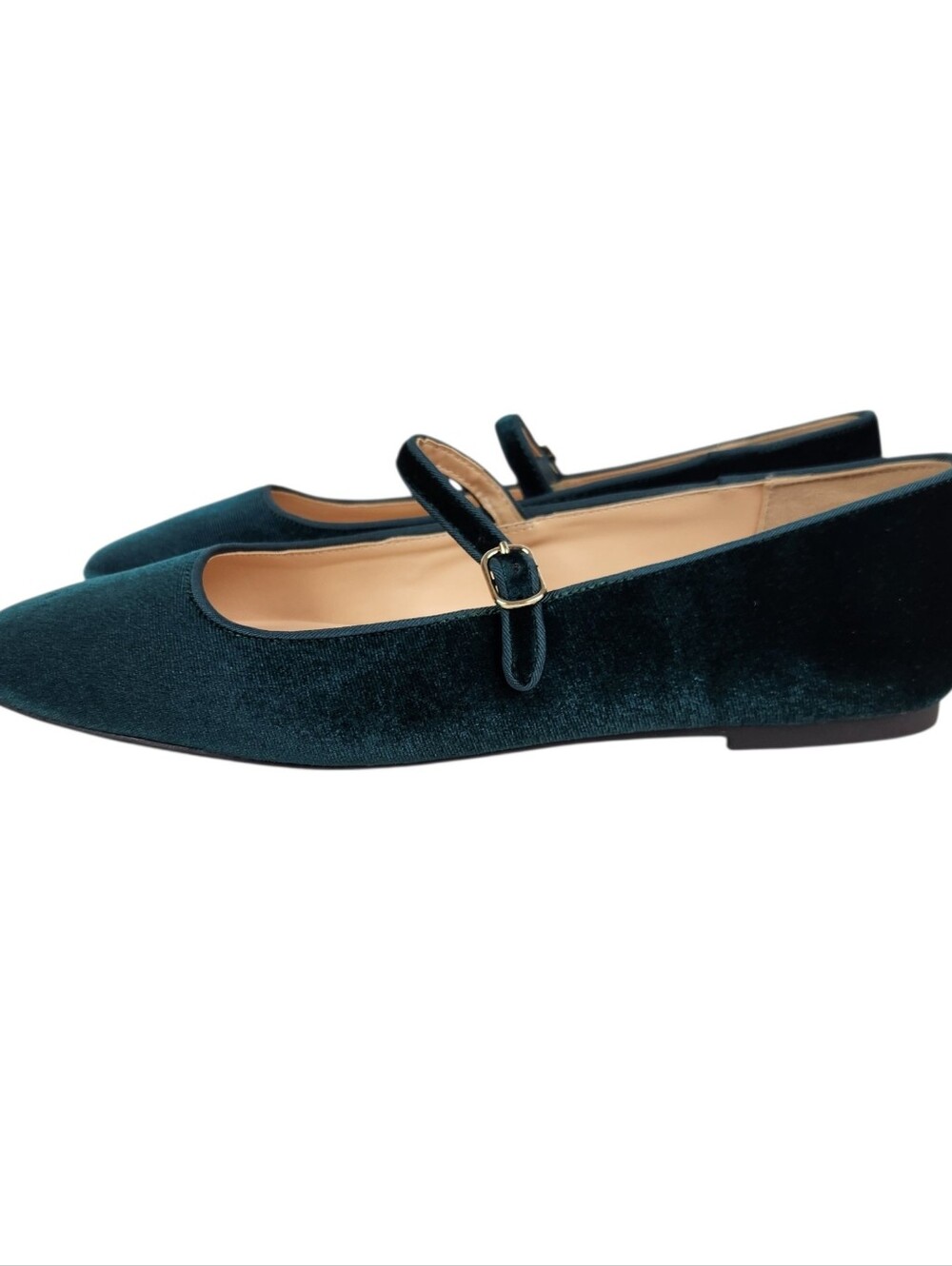LOFT Brillant Emerald Green Velvet Missy Ballet Flats 751229 NWT Womens Size 8.5 - Picture 2 of 13
